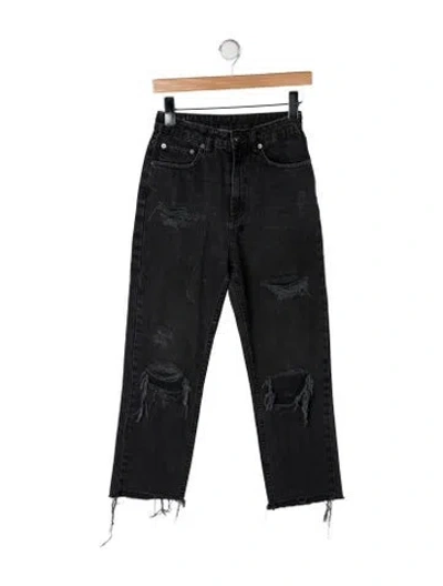 Pre-owned Ksubi High-rise Straight Leg Jeans In Black