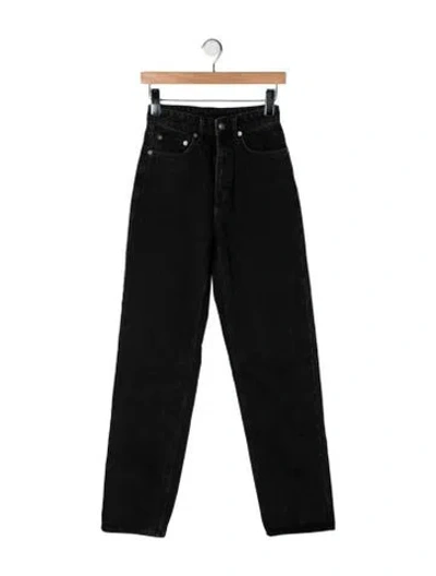Pre-owned Ksubi High-rise Straight Leg Jeans In Black