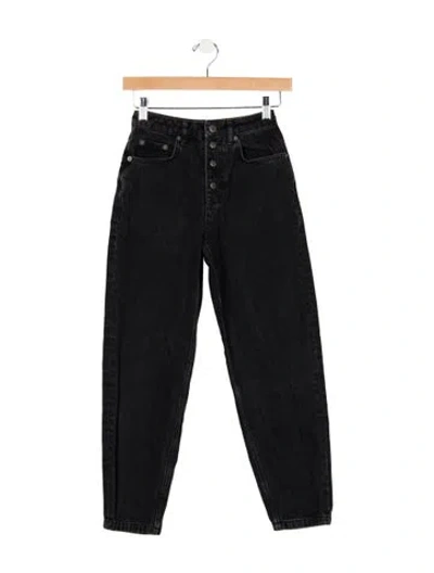 Pre-owned Ksubi High-rise Straight Leg Jeans In Black