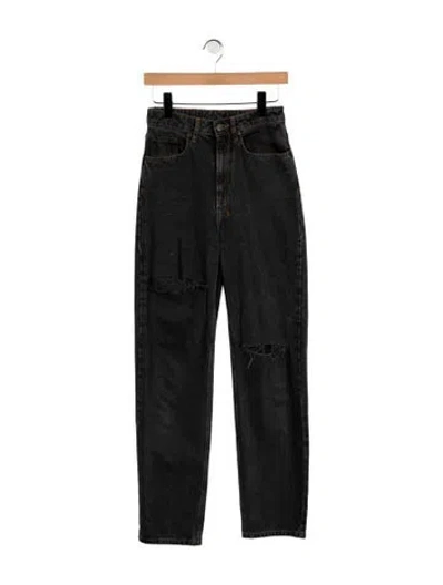 Pre-owned Ksubi High-rise Straight Leg Jeans In Black