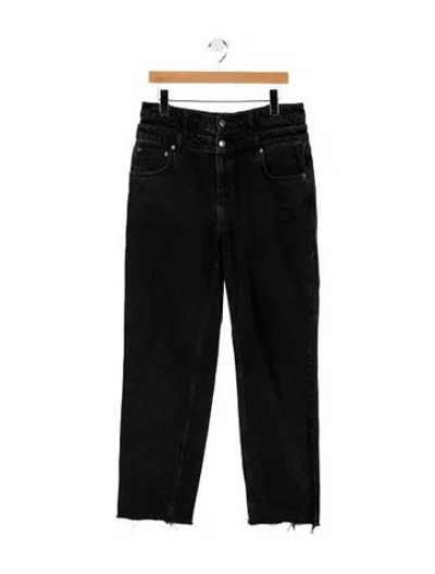 Pre-owned Ksubi High-rise Straight Leg Jeans In Black