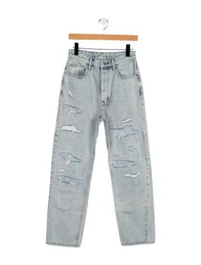 Pre-owned Ksubi High-rise Straight Leg Jeans In Blue