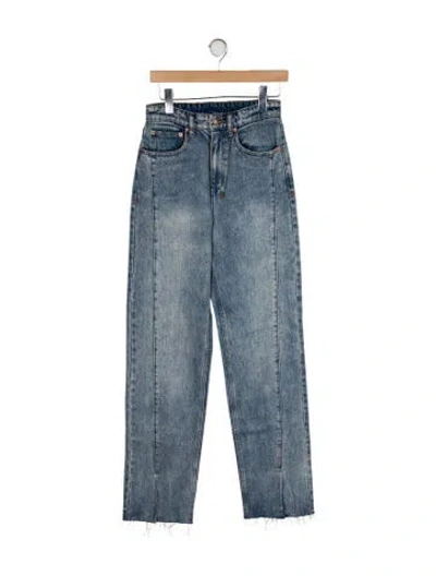 Pre-owned Ksubi High-rise Straight Leg Jeans In Blue