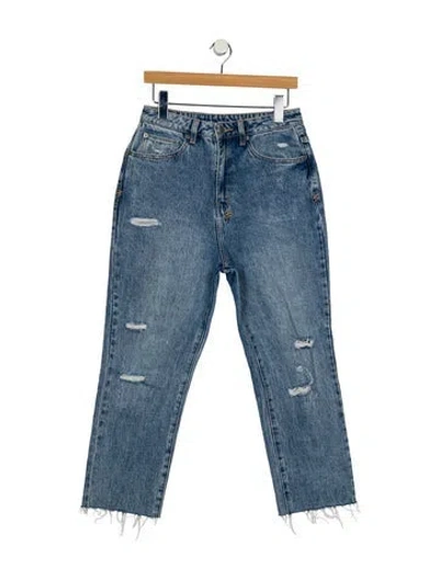 Pre-owned Ksubi High-rise Straight Leg Jeans In Blue