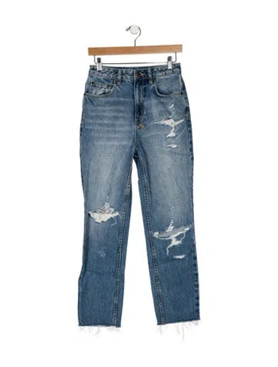 Pre-owned Ksubi High-rise Straight Leg Jeans In Blue