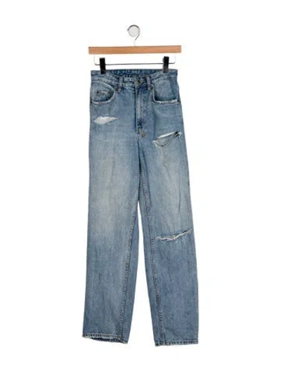 Pre-owned Ksubi High-rise Straight Leg Jeans In Blue