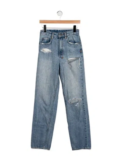 Pre-owned Ksubi High-rise Straight Leg Jeans In Blue