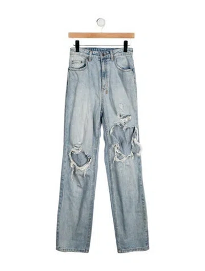Pre-owned Ksubi High-rise Straight Leg Jeans In Blue