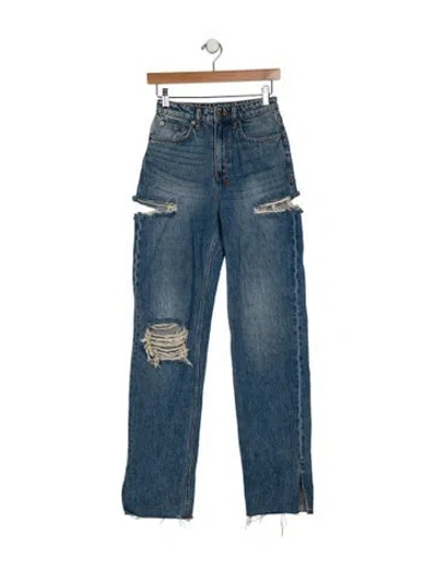 Pre-owned Ksubi High-rise Straight Leg Jeans In Blue