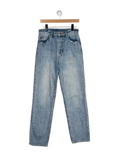 Pre-owned Ksubi High-rise Straight Leg Jeans In Blue