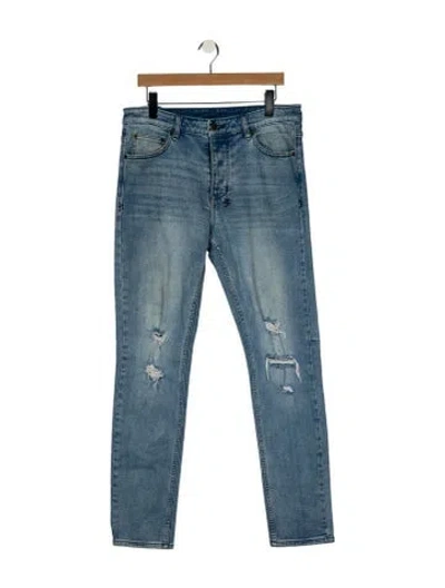 Pre-owned Ksubi High-rise Straight Leg Jeans In Blue