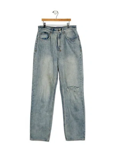 Pre-owned Ksubi High-rise Straight Leg Jeans In Blue