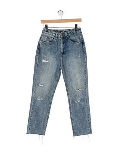 Pre-owned Ksubi High-rise Straight Leg Jeans In Blue