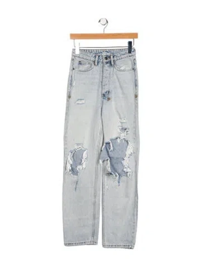 Pre-owned Ksubi High-rise Straight Leg Jeans In Blue