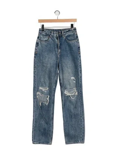 Pre-owned Ksubi High-rise Straight Leg Jeans In Blue