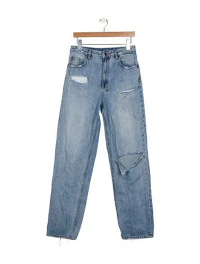 Pre-owned Ksubi High-rise Straight Leg Jeans In Blue