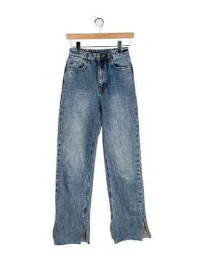 Pre-owned Ksubi High-rise Straight Leg Jeans In Blue