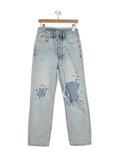 Pre-owned Ksubi High-rise Straight Leg Jeans In Blue