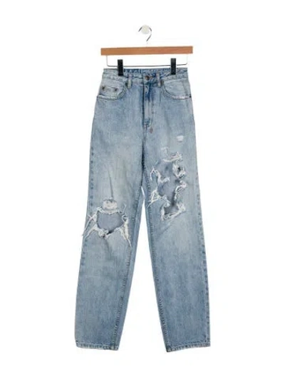 Pre-owned Ksubi High-rise Straight Leg Jeans In Blue