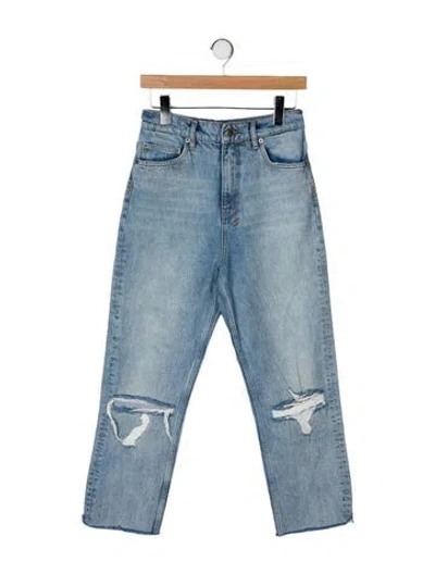 Pre-owned Ksubi High-rise Straight Leg Jeans In Blue