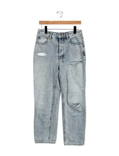 Pre-owned Ksubi High-rise Straight Leg Jeans In Blue