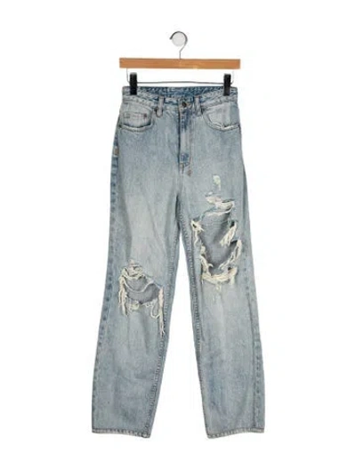 Pre-owned Ksubi High-rise Straight Leg Jeans In Blue