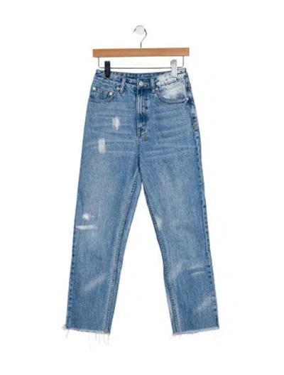 Pre-owned Ksubi High-rise Straight Leg Jeans In Blue