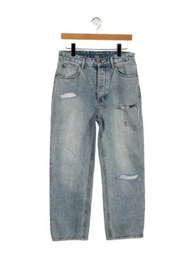 Pre-owned Ksubi High-rise Straight Leg Jeans In Blue