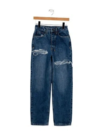 Pre-owned Ksubi High-rise Straight Leg Jeans In Blue