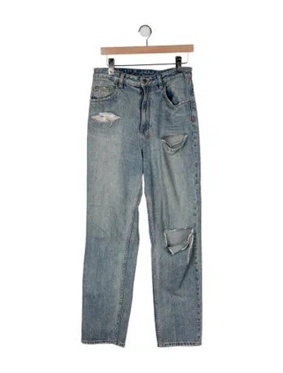 Pre-owned Ksubi High-rise Straight Leg Jeans In Blue