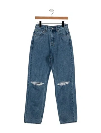Pre-owned Ksubi High-rise Straight Leg Jeans In Blue