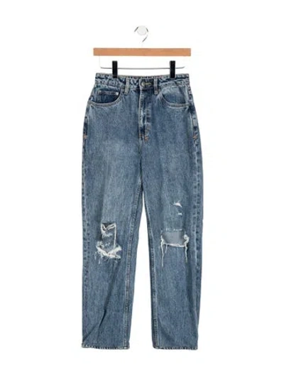 Pre-owned Ksubi High-rise Straight Leg Jeans In Blue