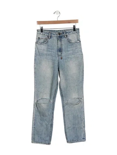 Pre-owned Ksubi High-rise Straight Leg Jeans In Blue