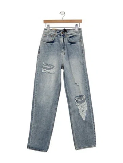 Pre-owned Ksubi High-rise Straight Leg Jeans In Blue