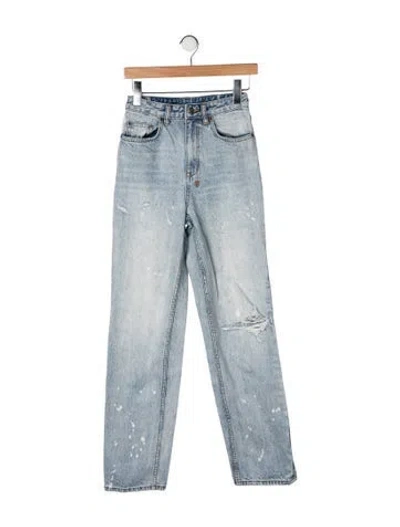 Pre-owned Ksubi High-rise Straight Leg Jeans In Blue