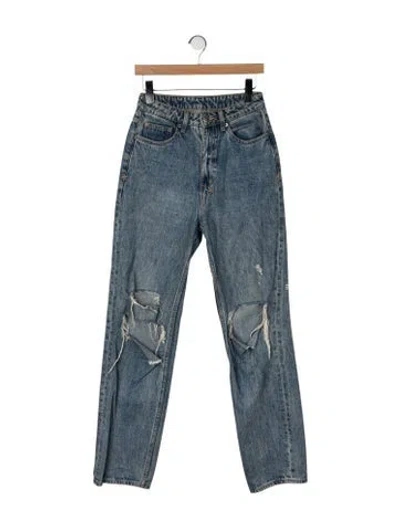 Pre-owned Ksubi High-rise Straight Leg Jeans In Blue