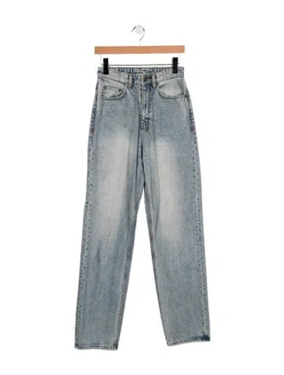 Pre-owned Ksubi High-rise Straight Leg Jeans In Blue