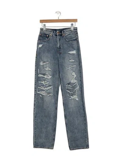Pre-owned Ksubi High-rise Straight Leg Jeans In Blue