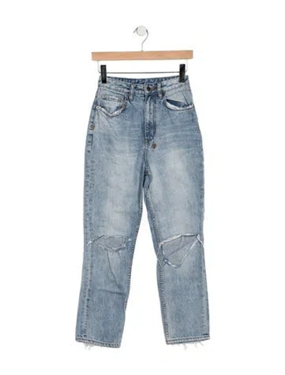 Pre-owned Ksubi High-rise Straight Leg Jeans In Blue
