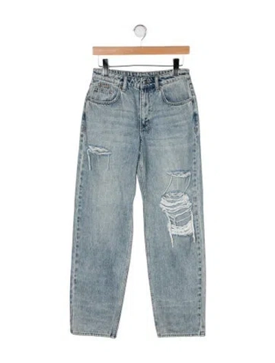 Pre-owned Ksubi High-rise Straight Leg Jeans In Blue