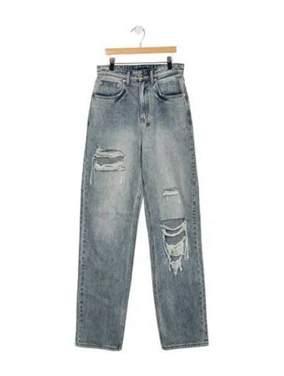 Pre-owned Ksubi High-rise Straight Leg Jeans In Blue