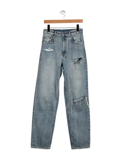 Pre-owned Ksubi High-rise Straight Leg Jeans In Blue