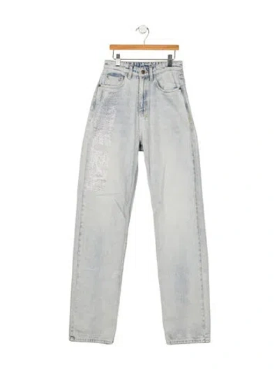 Pre-owned Ksubi High-rise Straight Leg Jeans In Blue