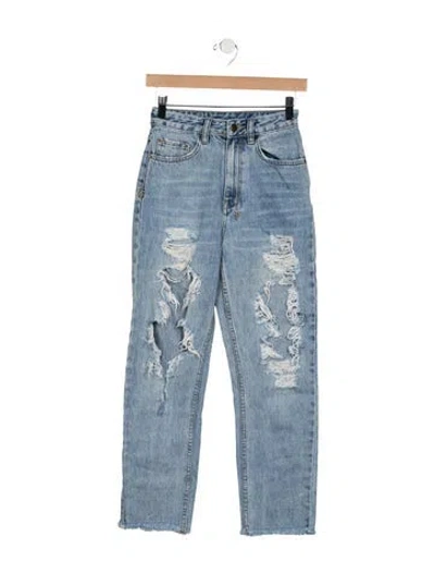Pre-owned Ksubi High-rise Straight Leg Jeans In Blue