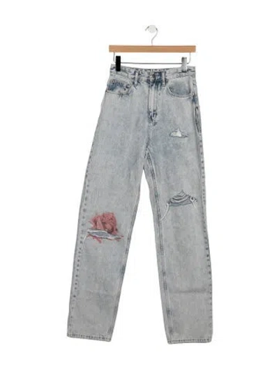 Pre-owned Ksubi High-rise Straight Leg Jeans In Blue