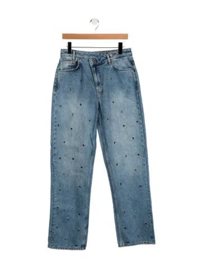 Pre-owned Ksubi High-rise Straight Leg Jeans In Blue
