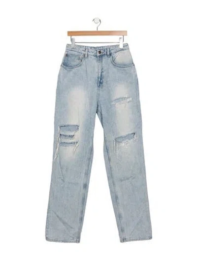 Pre-owned Ksubi High-rise Straight Leg Jeans In Blue