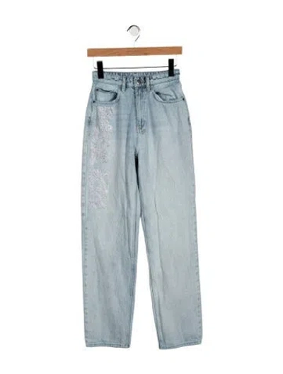 Pre-owned Ksubi High-rise Straight Leg Jeans In Blue