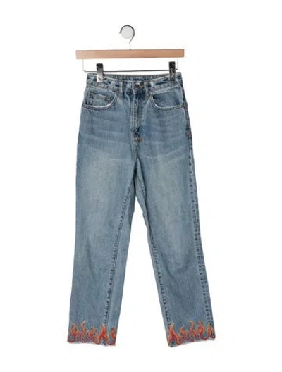 Pre-owned Ksubi High-rise Straight Leg Jeans In Blue