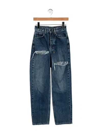 Pre-owned Ksubi High-rise Straight Leg Jeans In Blue